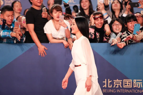 Attrice Cinese Zhou Xun Arriva Sul Tappeto Rosso Cerimonia Chiusura — Foto Stock