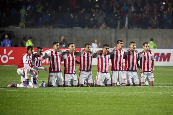 Paraguay Nın Oyuncular Hareketle Ceza Tekme Silahlı Çatışma Sırasında Copa — Stok fotoğraf