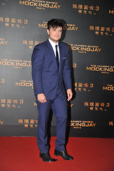 Acteur Américain Josh Hutcherson Pose Sur Tapis Rouge Pour Première — Photo