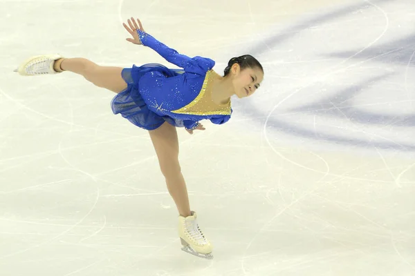 2015 上海で Isu 世界フィギュア スケート選手権 2015 の女子ショート プログラムの中に実行する日本の聡子宮原 — ストック写真