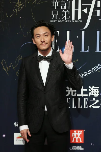 Actor Taiwanés Chang Chen Saluda Huayi Brothers Elle Night Durante — Foto de Stock