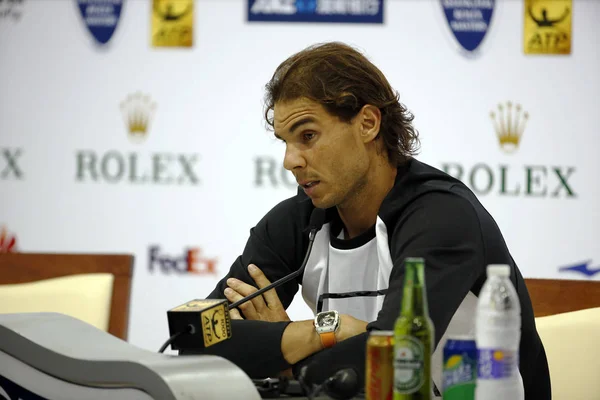 Rafael Nadal Spagna Partecipa Una Conferenza Stampa Torneo Tennis Shanghai — Foto Stock