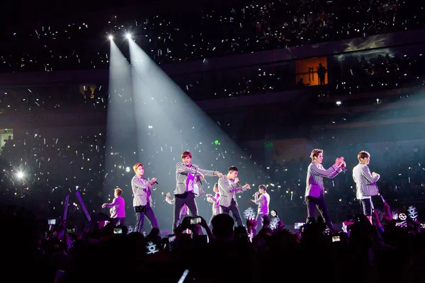 Chinese South Korean Boy Group Exo Performs Nanjing Concert Its — Stock Photo, Image