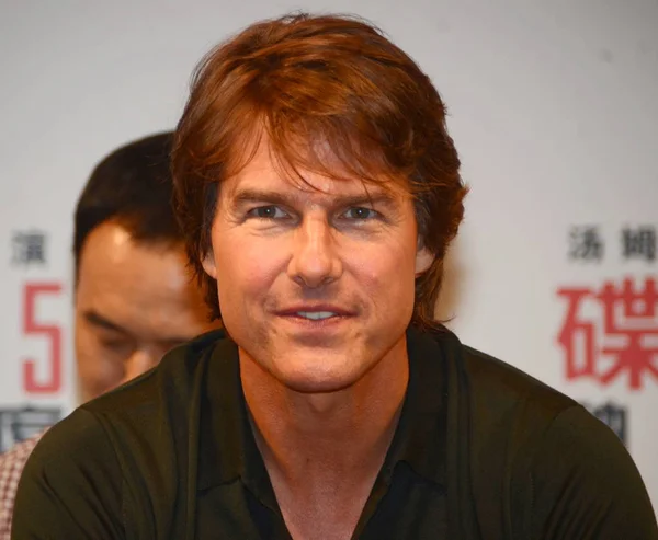 Skådespelaren Tom Cruise Lyssnar Premiär Händelse För Sin Nya Film — Stockfoto