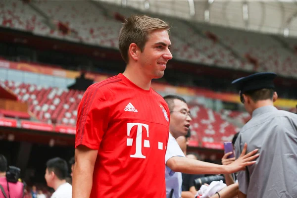 Philipp Lahm Dari Bayern Munich Tiba Pada Sesi Latihan Untuk — Stok Foto