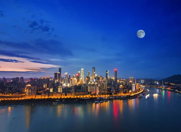 Natt Visning Sky Skrapor Och Höghus Chongqing Kina Juli 2014 — Stockfoto