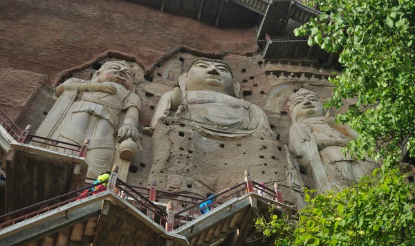 Vista Das Grutas Maijishan Cidade Tianshui Província Gansu Noroeste China — Fotografia de Stock