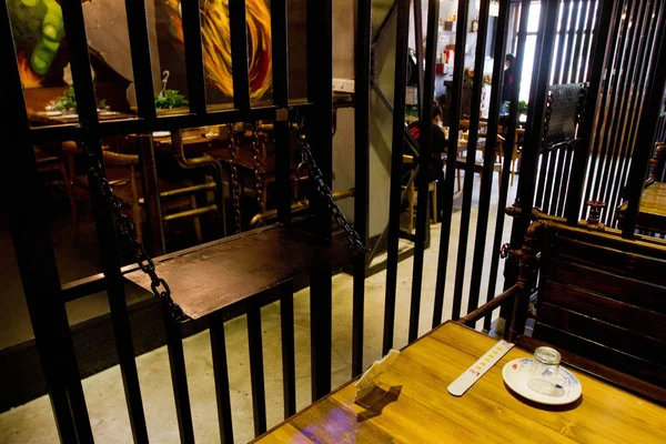 View Dining Room Prison Themed Restaurant Jilin City Northeast China — Stock Photo, Image