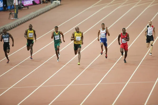 Usain Bolt Jamaica Mitte Nimmt 200M Finale Der Männer Während — Stockfoto