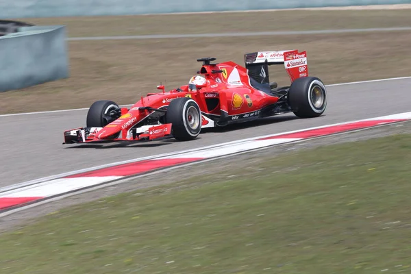 Duits Formule Coureur Sebastian Vettel Van Ferrari Stuurt Zijn Auto — Stockfoto