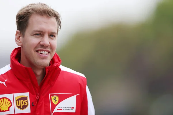 Sebastian Vettel Pilote Allemand Arrive Sur Circuit International Shanghai Avant — Photo