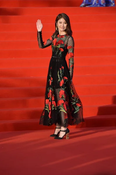 Hong Kong Singer Kelly Chen Waves Red Carpet 5Th Beijing — Stock Photo, Image