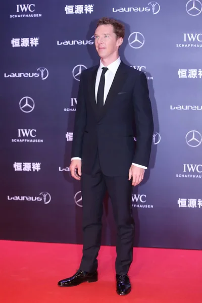 British Actor Benedict Cumberbatch Poses Red Carpet Laureus World Sports — Stock Photo, Image