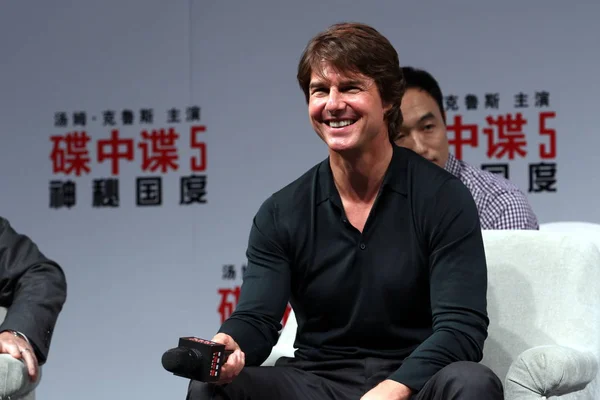 Actor Estadounidense Tom Cruise Reacciona Evento Estreno Para Nueva Película — Foto de Stock