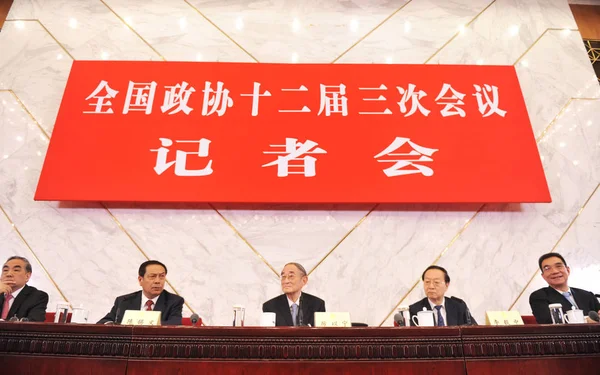 Зліва Yang Kaisheng Президент Промислового Комерційного Банку Китаю Icbc Чень — стокове фото