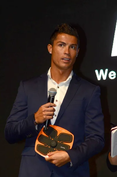 Estrela Futebol Portuguesa Cristiano Ronaldo Participa Num Evento Promocional Para — Fotografia de Stock