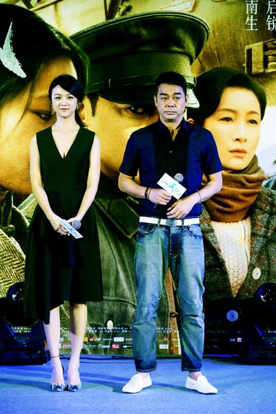 Kínai Színésznő Tang Wei Balra Hong Kong Színész Sean Lau — Stock Fotó