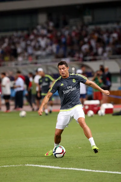 Cristiano Ronaldo Real Madrid Réchauffe Avant Match Amical Football Contre — Photo