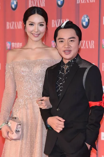 Hong Kong Actor Host Wong Cho Lam Right His Actress — Stock Photo, Image