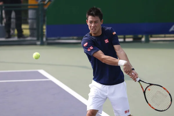 Nishikori Kei Japan Tar Del Träningen För 2015 Shanghai Rolex — Stockfoto