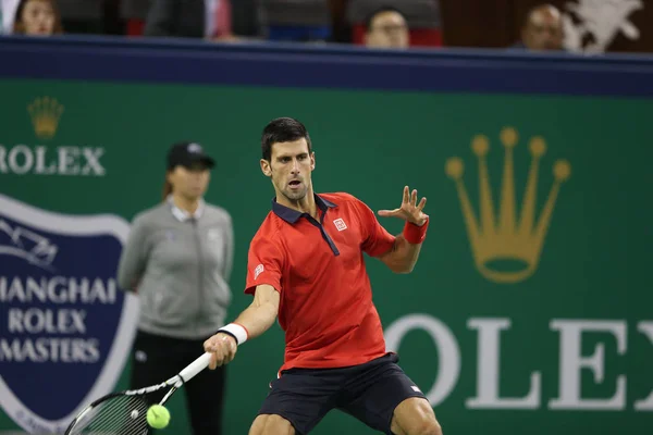 Novak Djokovic Serbii Zwraca Strzał Andy Murray Wielkiej Brytanii Półfinałowym — Zdjęcie stockowe