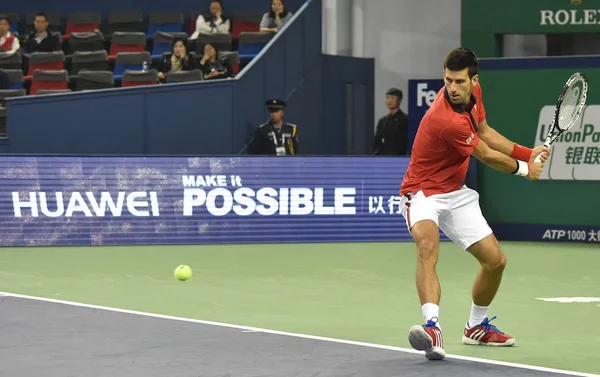Novak Djokovic Serbia Devuelve Una Oportunidad Martin Klizan Eslovaquia Partido — Foto de Stock