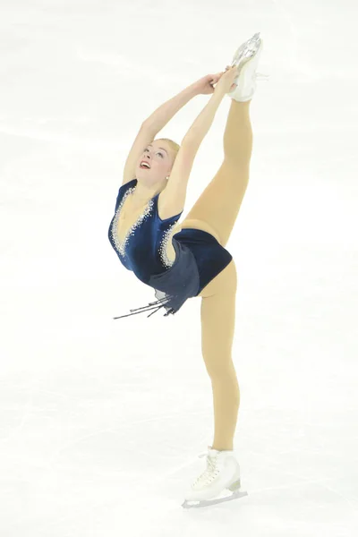 2015 上海で Isu 世界フィギュア スケート選手権 2015 の女子ショート プログラム中に実行するアメリカ合衆国のグレイシー ゴールド — ストック写真