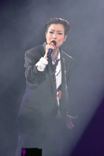 Sammi Cheng Cantante Hong Kong Actúa Concierto Del Cantautor Eddie — Foto de Stock