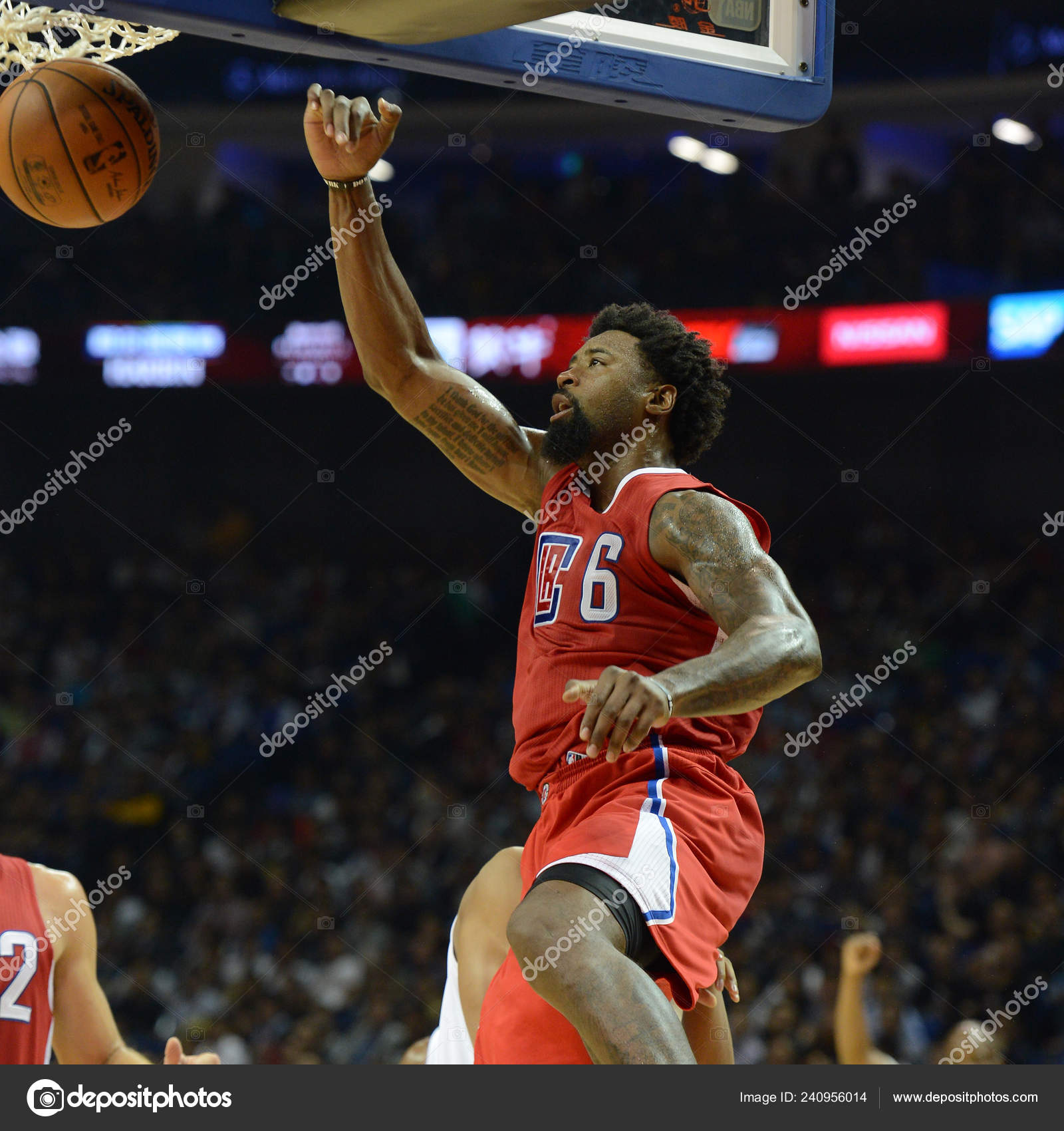 Deandre Jordan Los Angeles Clippers Scores Charlotte Hornets Basketball Match