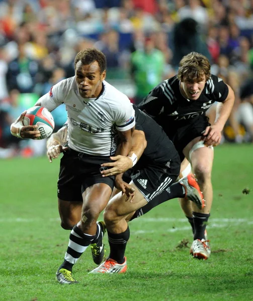 Rugbyspelare Fuji Vit Och Nya Zeeland Tävlar Finalen Hong Kong — Stockfoto