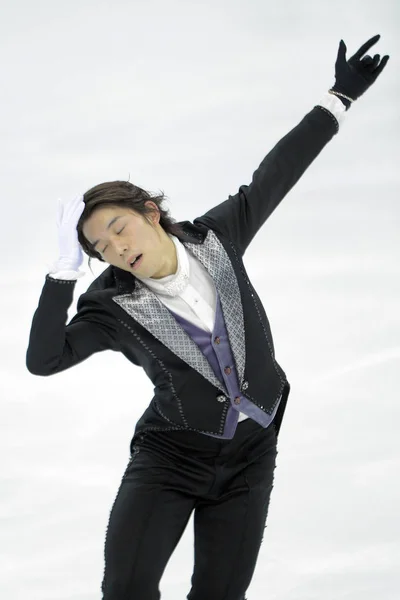 Takahito Mura Japão Realiza Durante Patinação Livre Masculina Campeonato Mundial — Fotografia de Stock