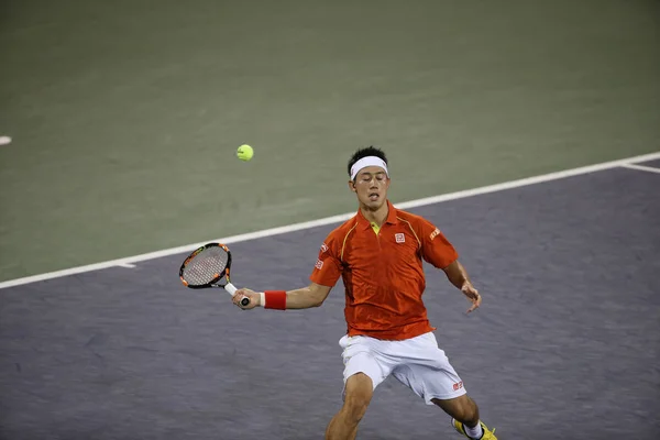 Nishikori Kei Japan Returns Shot Kevin Anderson United States Third — Stock Photo, Image