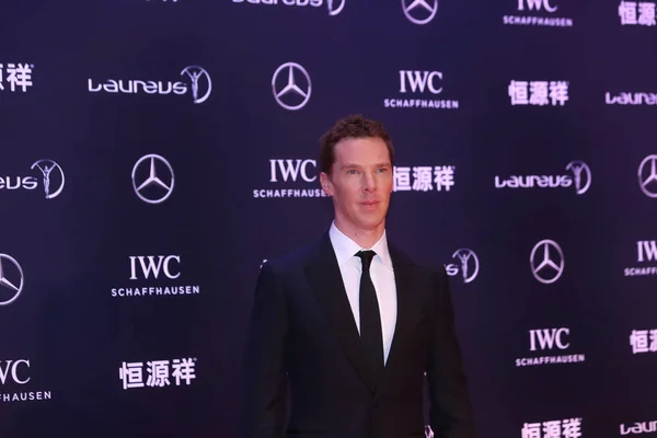 British Actor Benedict Cumberbatch Poses Red Carpet Laureus World Sports — Stock Photo, Image