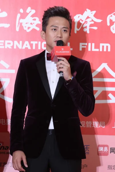 Actor Chino Deng Chao Habla Una Conferencia Prensa Para Película — Foto de Stock