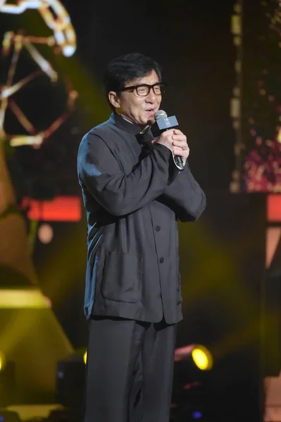 Jackie Chan Star Action Hong Kong Prononce Une Allocution Lors — Photo