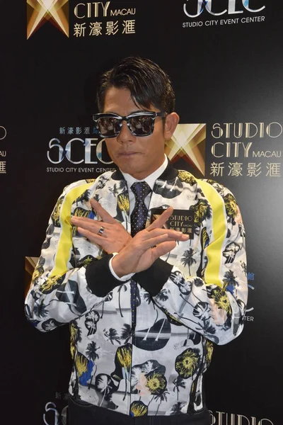 Hong Kong Singer Actor Aaron Kwok Poses Inauguration Studio City — Stock Photo, Image