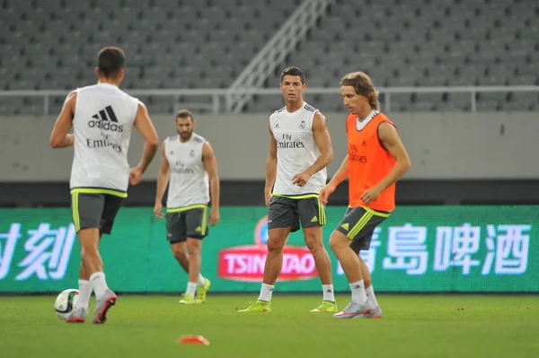 Cristiano Ronaldo Zweiter Rechts Lukas Modric Rechts Und Teamkollegen Von — Stockfoto