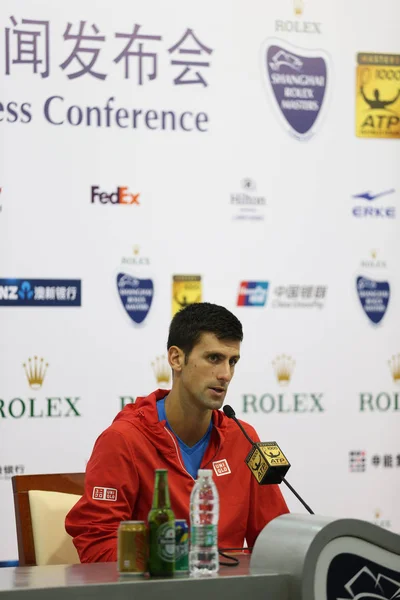 Novak Djokovic Della Serbia Partecipa Alla Conferenza Stampa Del Torneo — Foto Stock