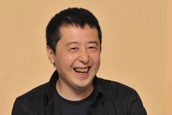 File Chinese Director Jia Zhangke Laughs Press Conference His Movie — Stock Photo, Image