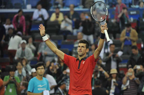 Novak Djokovic Sırbistan Avustralya Bernard Tomic Onların Erkekler Çeyrek Final — Stok fotoğraf