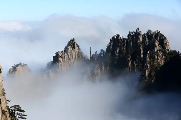 Landschap Van Zee Van Wolken Huangshan Mountain Schilderachtige Plek Huangshan — Stockfoto