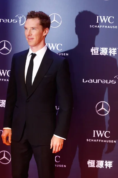 Actor Inglés Benedict Cumberbatch Posa Sobre Alfombra Roja Para Ceremonia —  Fotos de Stock