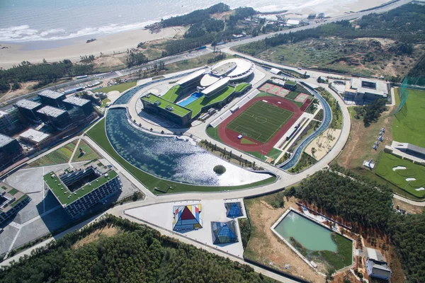 Vista Aérea Del Edificio Central Forma Nave Espacial Star Trek — Foto de Stock