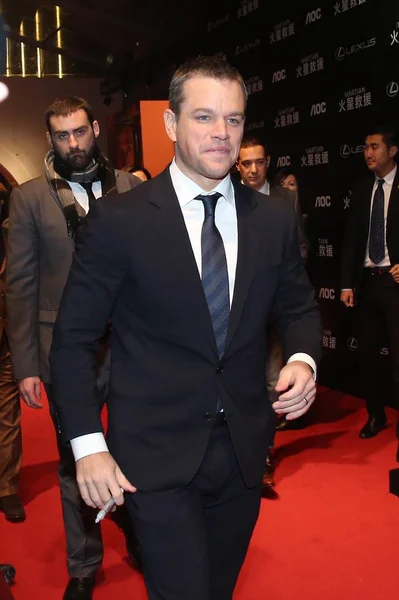 Ator Americano Matt Damon Chega Tapete Vermelho Para Uma Estréia — Fotografia de Stock