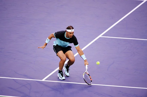 Rafael Nadal Spanyol Visszatér Egy Lövés Francia Wilfried Tsonga Félig — Stock Fotó