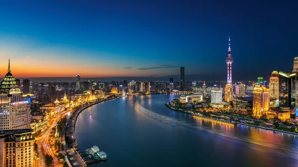 Skyline Puxi Huangpu River Lujiazui Financial District Oriental Pearl Tower — Stock Photo, Image