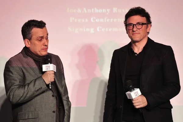 American Directors Joe Russo Left Anthony Russo Right Attend Press — Stock Photo, Image