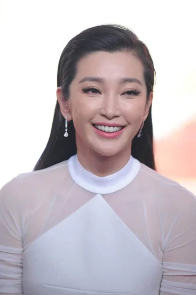 Chińska Aktorka Bingbing Uśmiecha Się Podczas Konferencji Prasowej Premierze Jej — Zdjęcie stockowe