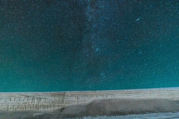 Pohled Hvězdnou Oblohu Nad Ledovcem Bayi Qilian Horách Severozápadní Čínská — Stock fotografie