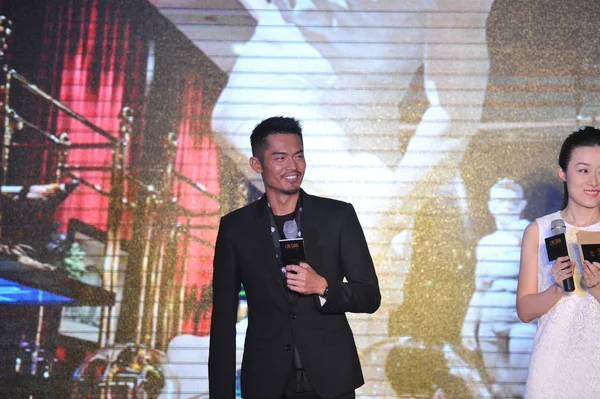 Der Chinesische Badminton Star Lin Dan Links Lächelt Bei Der — Stockfoto